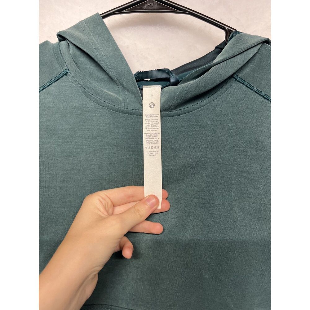 Lululemon Softstreme Hoodie Storm Teal size 6 athletic womens active wear hoodie - Picture 4 of 8